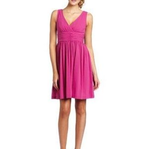 Trina Turk Pink Reina Dress Ruched Waist Cotton 6